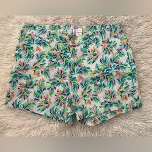 Stella Parker Colorful Tropical Print Stretch Shorts.